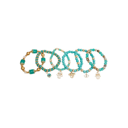 Turquoise Charm Bracelet Set