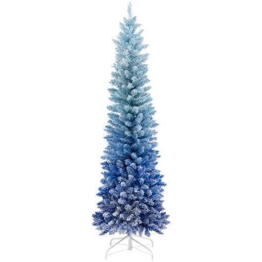 Blue Snow Flocked Christmas Tree 6 ft