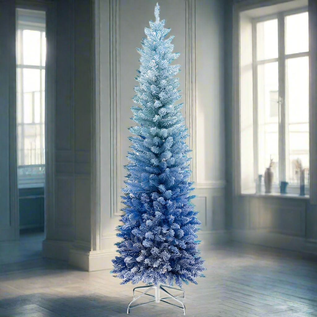 Blue Snow Flocked Christmas Tree 6 ft